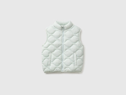 Benetton Light Green Girls Padded Sleeveless Jacket SKU: 21INGJ00T_00M Image 01