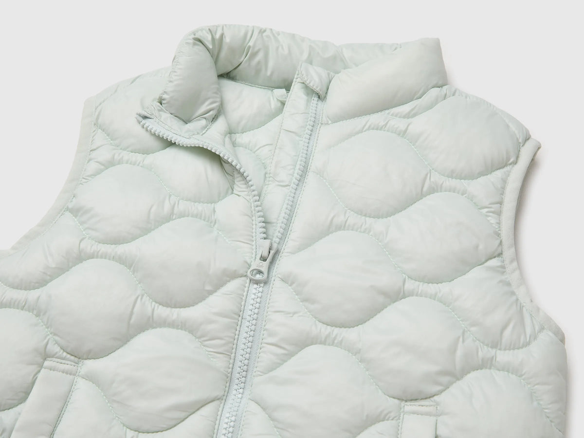 Benetton Light Green Girls Padded Sleeveless Jacket SKU: 21INGJ00T_00M Image 03