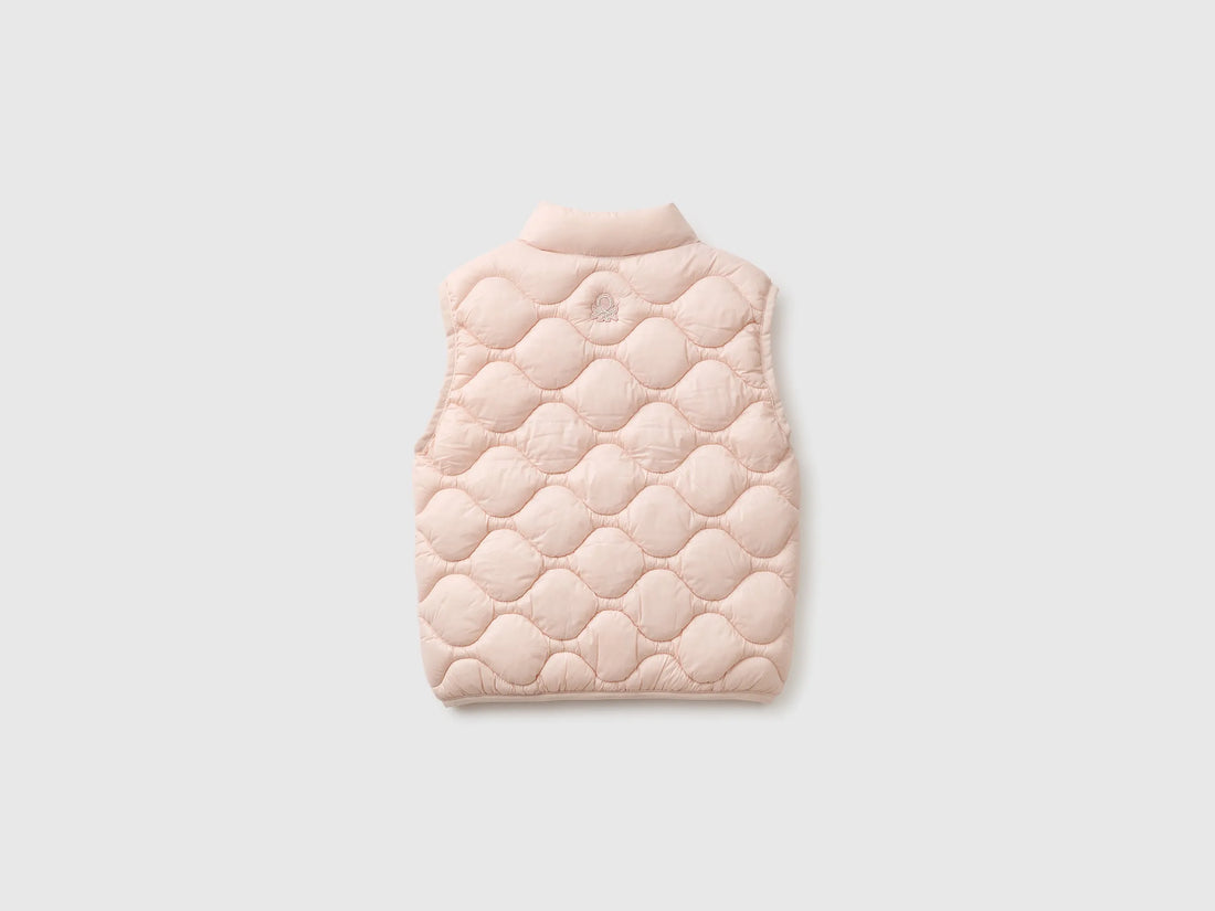 Benetton Soft Pink Girls Padded Sleeveless Jacket SKU: 21INGJ00T_08Q Image 02