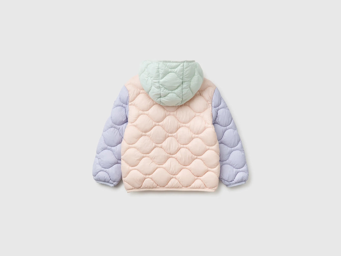 Benetton Soft Pink Girls Padded Jacket with Hood SKU: 21INGN04M_901 Image 02