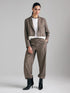 Sisley Brown Women Striped Cropped Blazer SKU: 21Q6LW041_901 Image 01