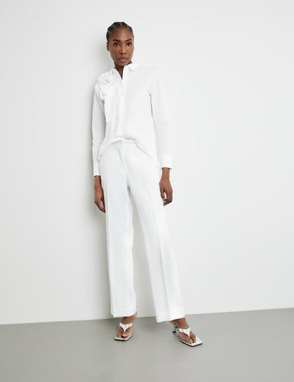 Mirja Wide Leg Linen Trousers With An Elasticated Waistband_222023-66225_99600_01