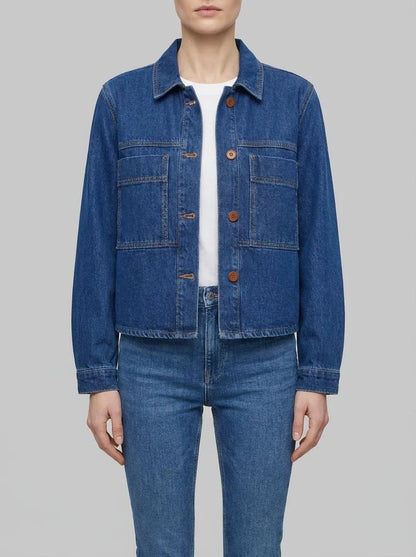Benetton Blue Women Denim Shirt-Jacket SKU: 23C8DN097_901 Image 00