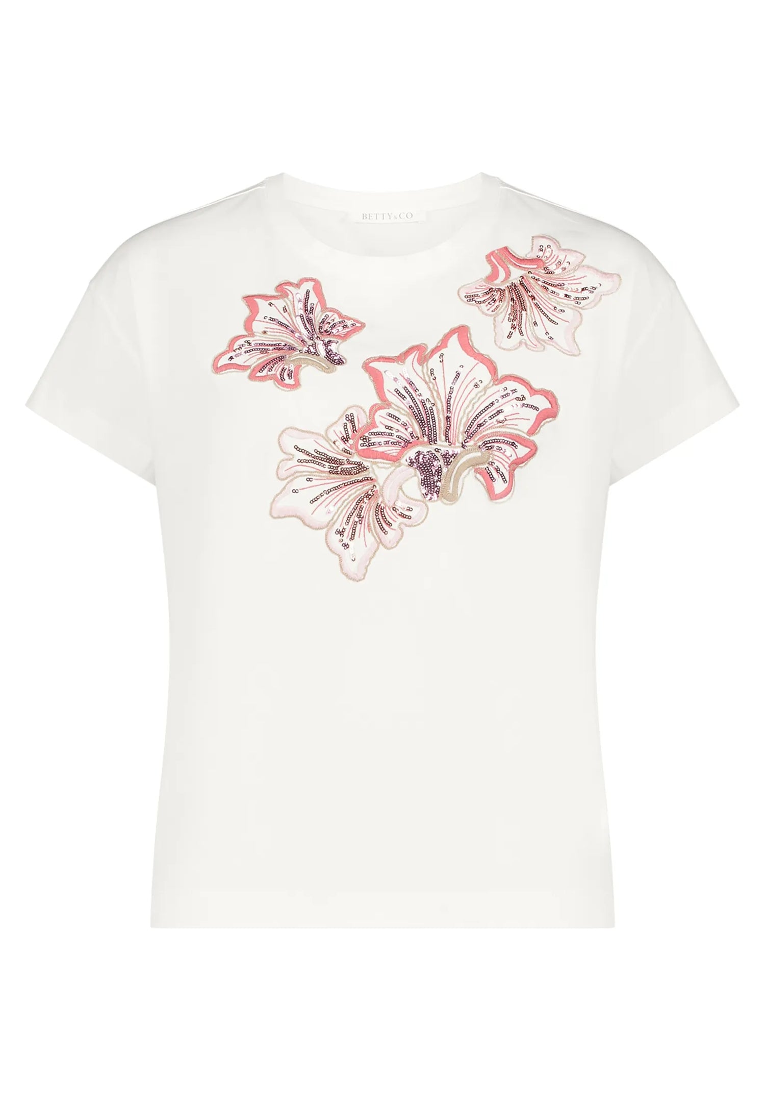 Betty Barclay Patch Cream/Pink Women Shirt Short 1/2 Sleeve SKU: 2420-3217_1943 Image 04