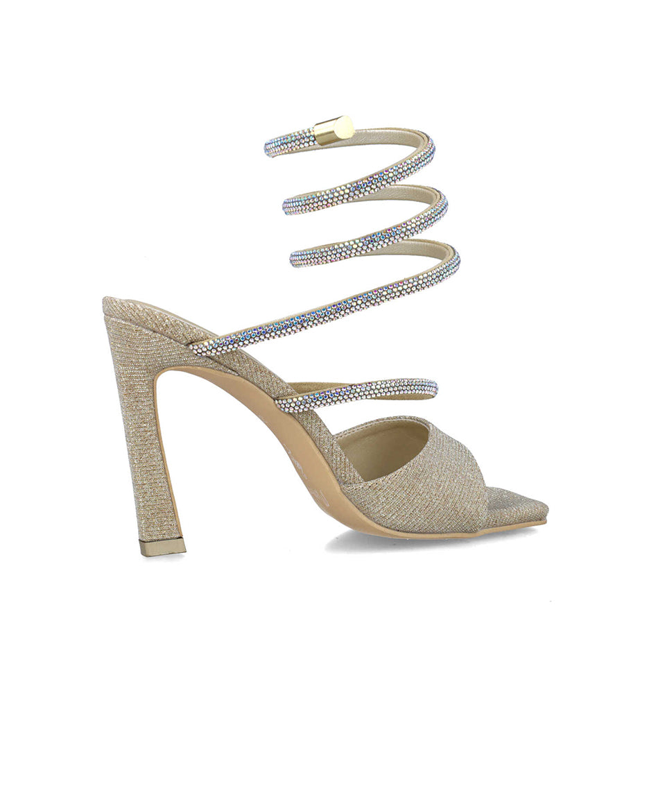 Gold Sandals With Embellished Wrap Strap_24712_00_03