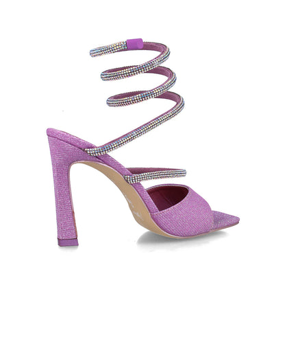 Pink Sandals With Embellished Wrap Strap_24712_03_03