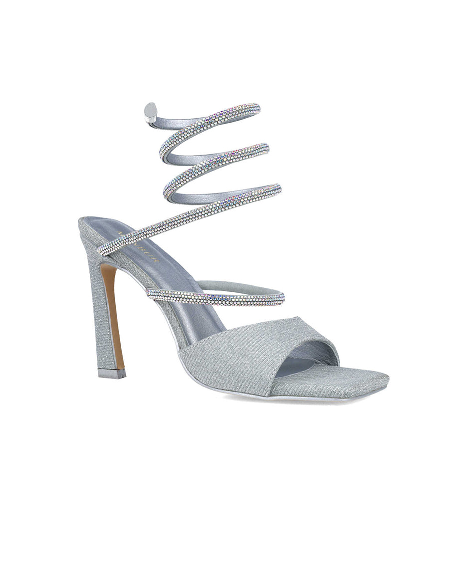 Silver Sandals With Embellished Wrap Strap_24712_09_02