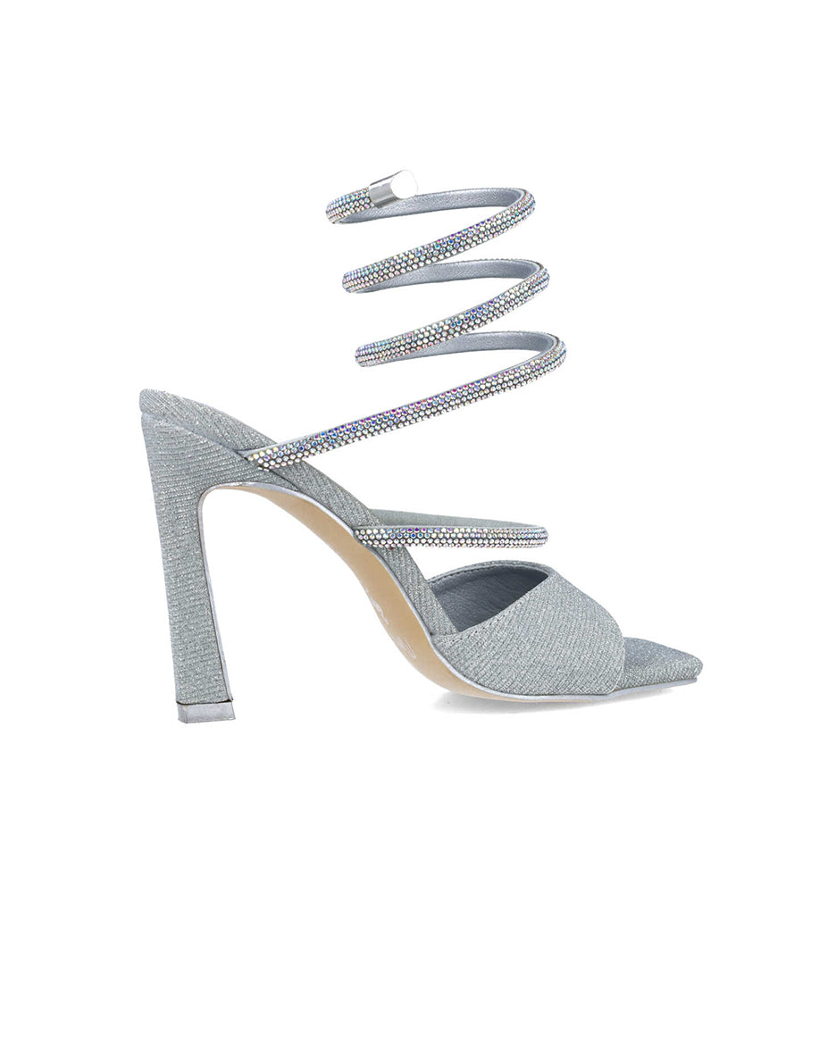 Silver Sandals With Embellished Wrap Strap_24712_09_03