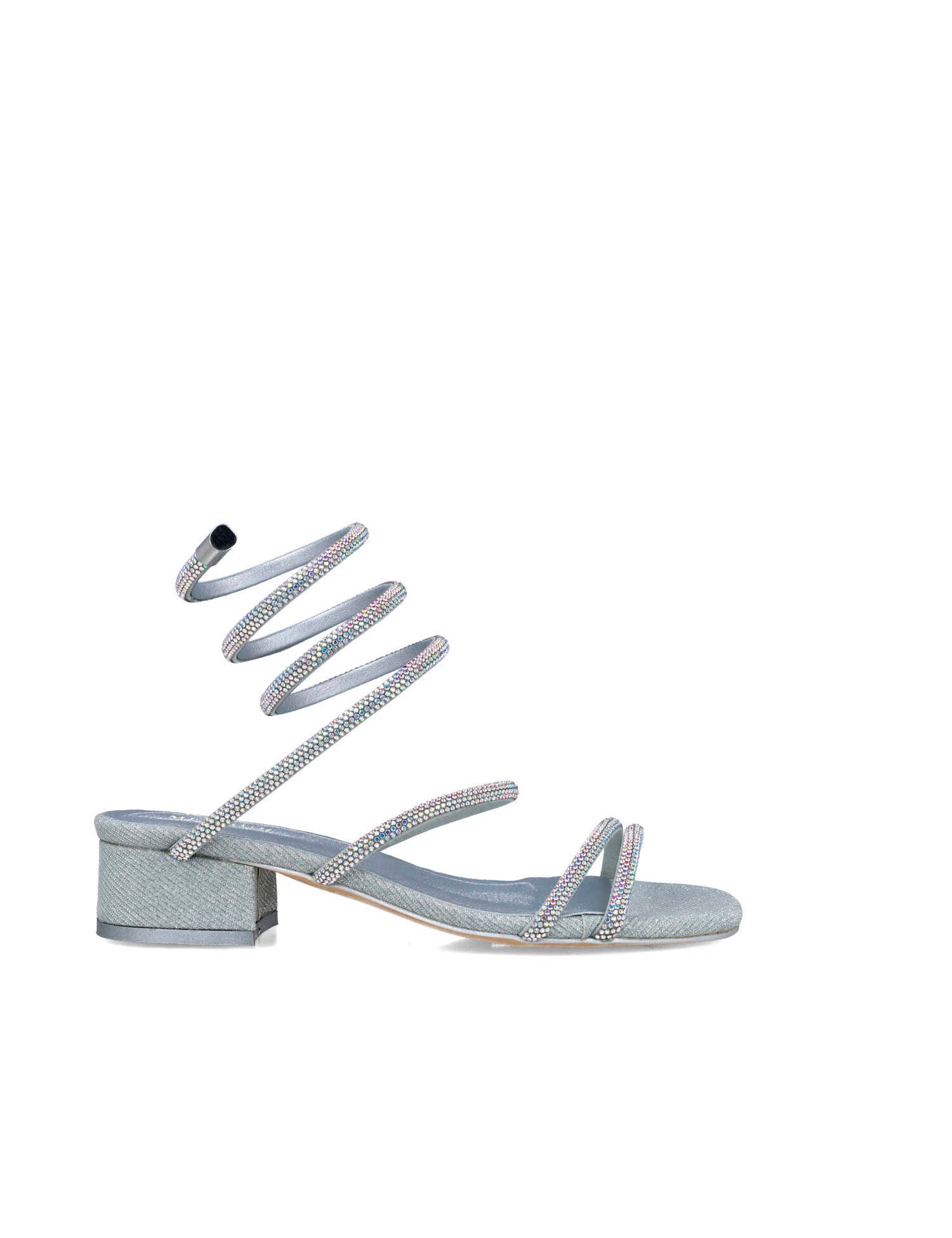 Silver Slippers With Embellished Wrap Strap_24722_09_01