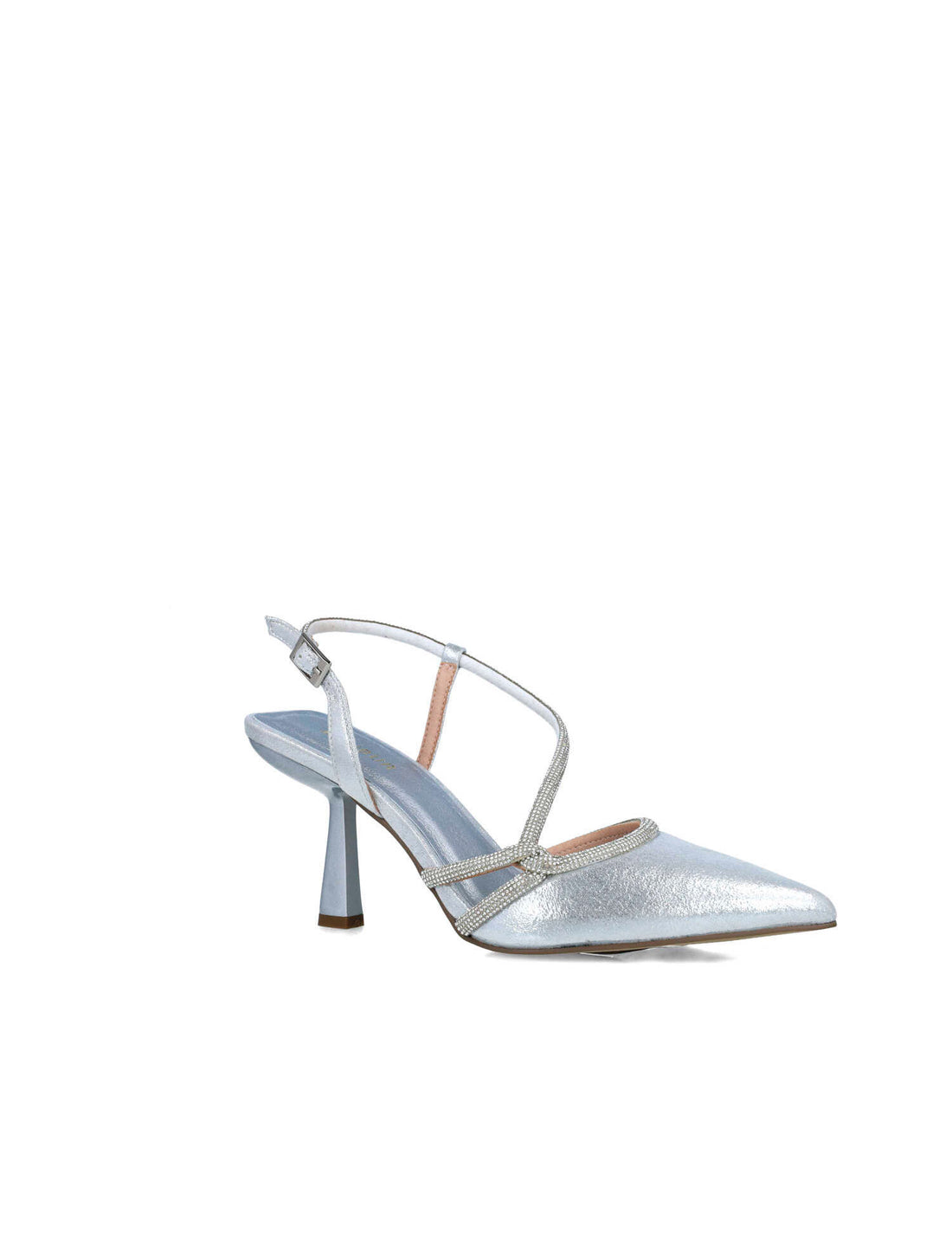 Silver Pumps With Embellished Strap_24774_09_02