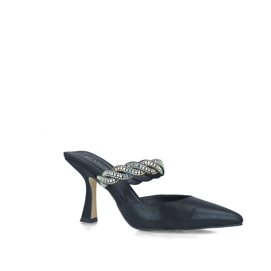 Black Sandal With Embellished Strap_24795_01_02