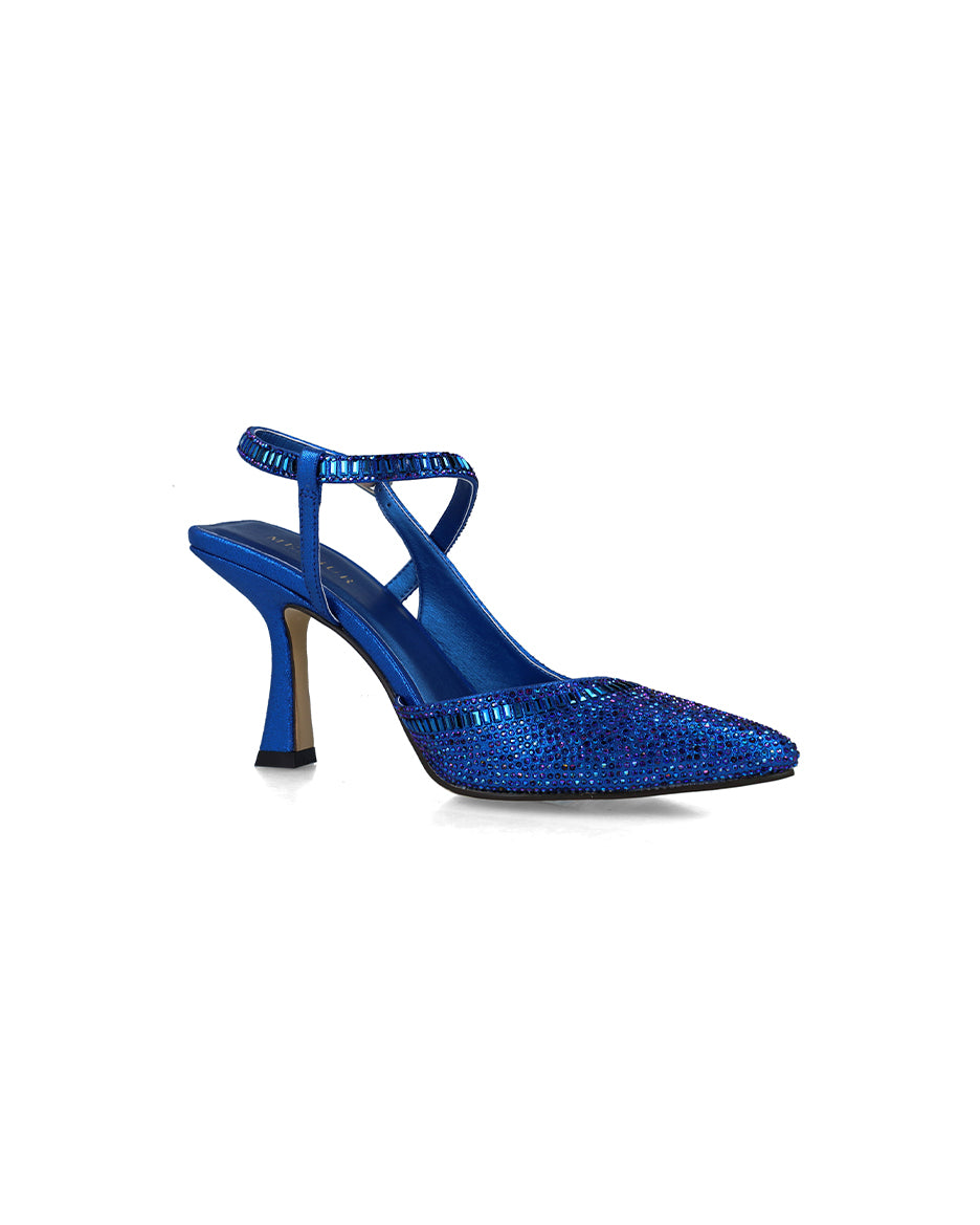 Blue Embellished Pumps With Ankle Strap_24830_55_02