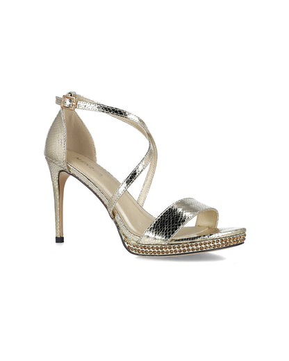 Gold High-Heel Sandals In Imitation Snake Skin_24845_00_02