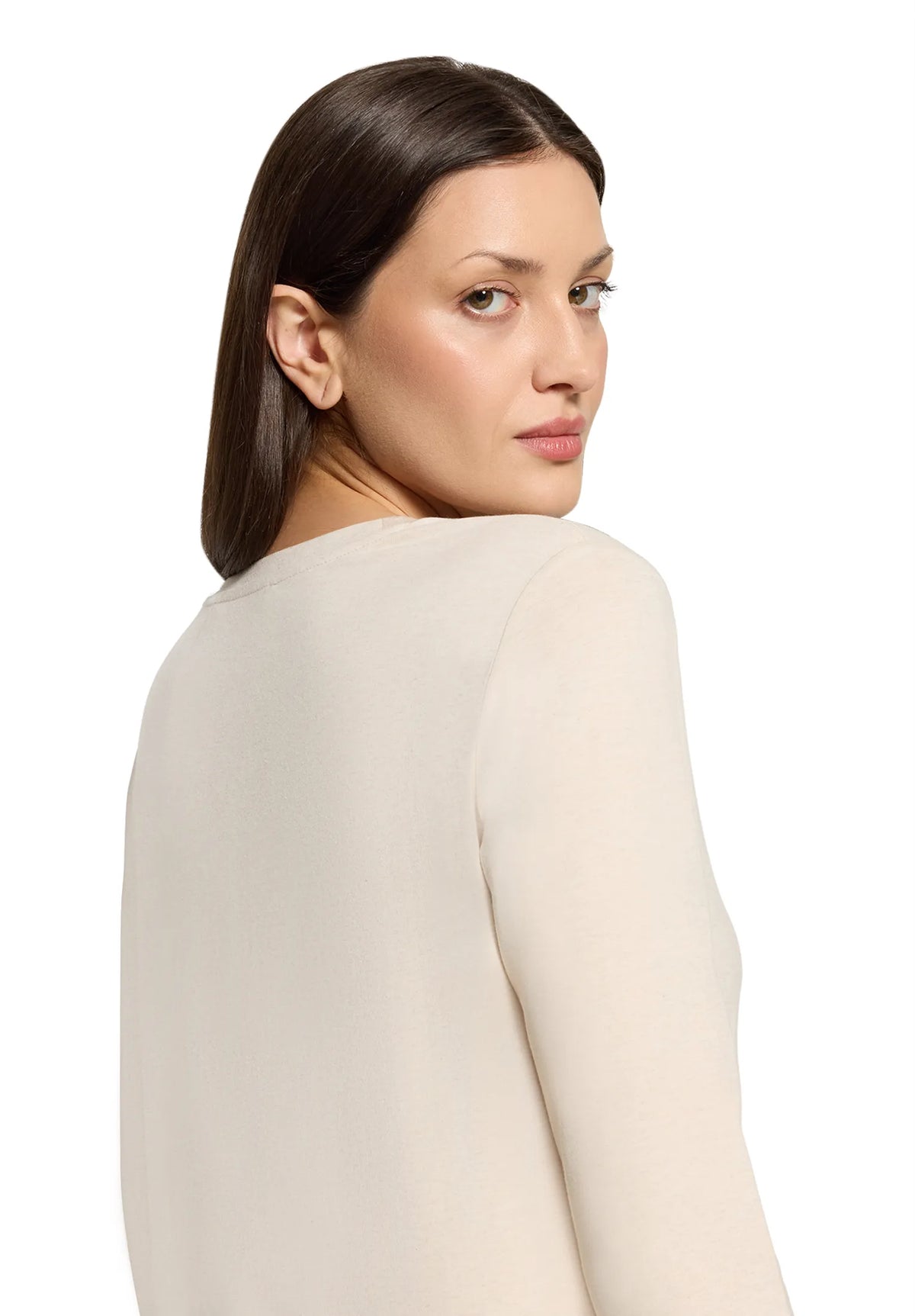 Betty Barclay Bright Cream Melange Women Shirt Short 1/1 Sleeve SKU: 2485-3122_1712 Image 07