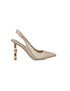 Gold Ankle Strap Pumps With Geometric Heels_24856_00_01