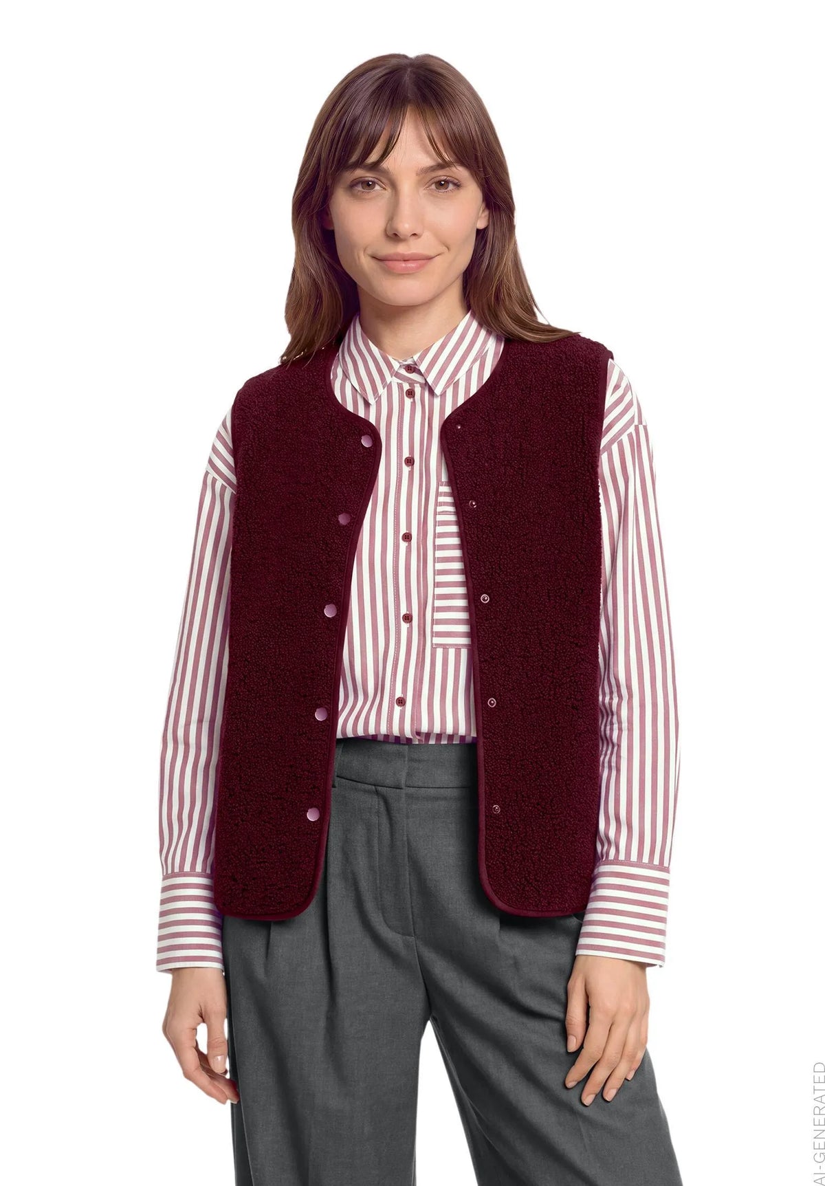 Betty Barclay Fall Burgundy Women Plush Body Warmer SKU: 2487-3283_4626 Image 01