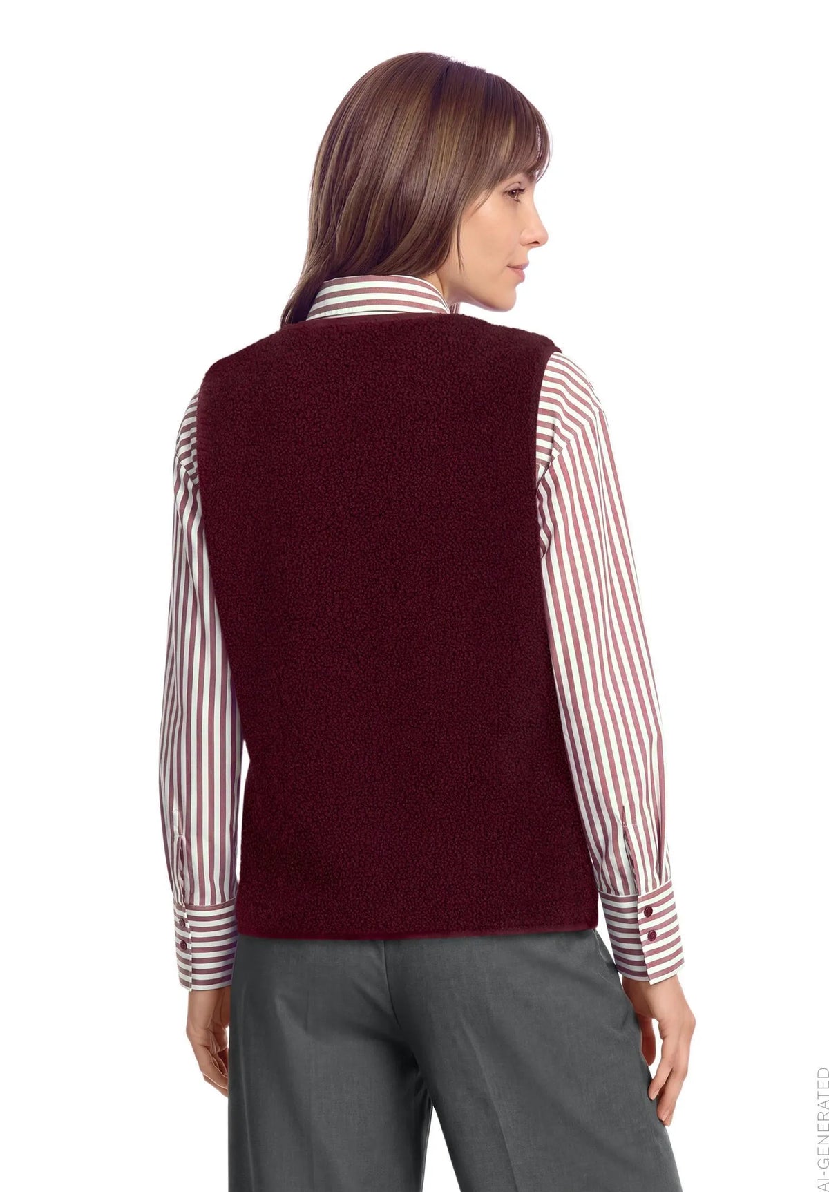 Betty Barclay Fall Burgundy Women Plush Body Warmer SKU: 2487-3283_4626 Image 03
