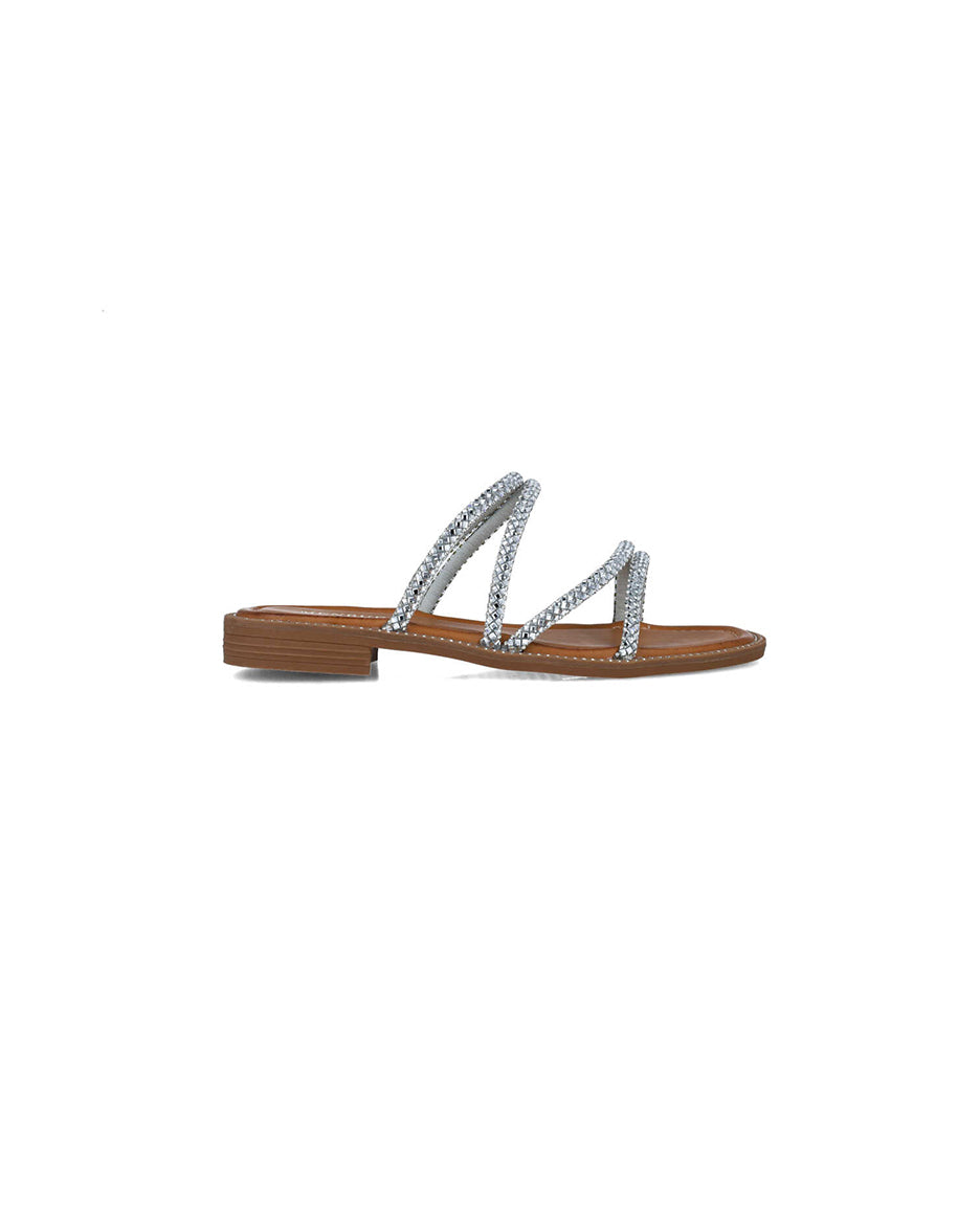 Brown Slippers With Silver Embellished Straps_24910_09_01