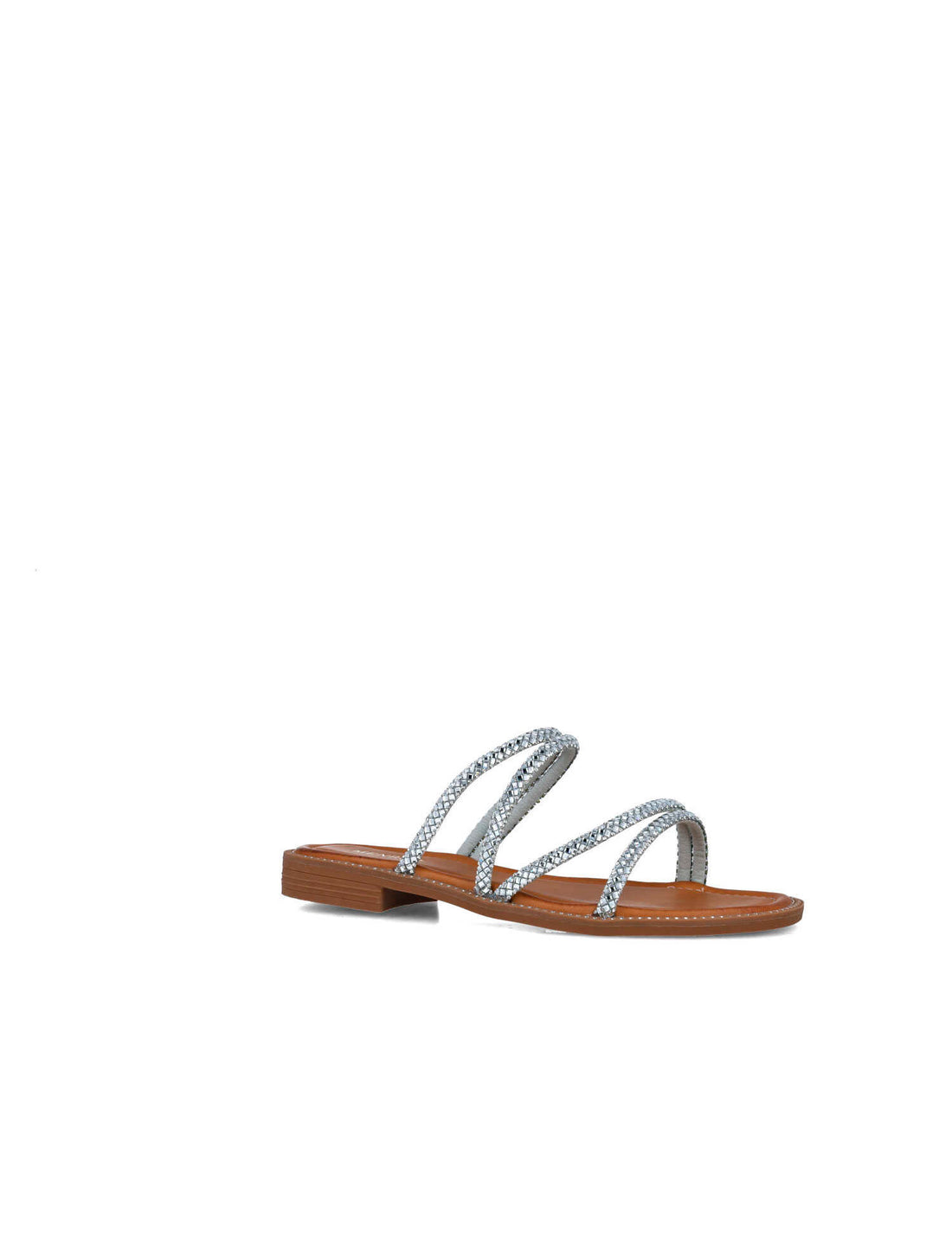 Brown Slippers With Silver Embellished Straps_24910_09_02