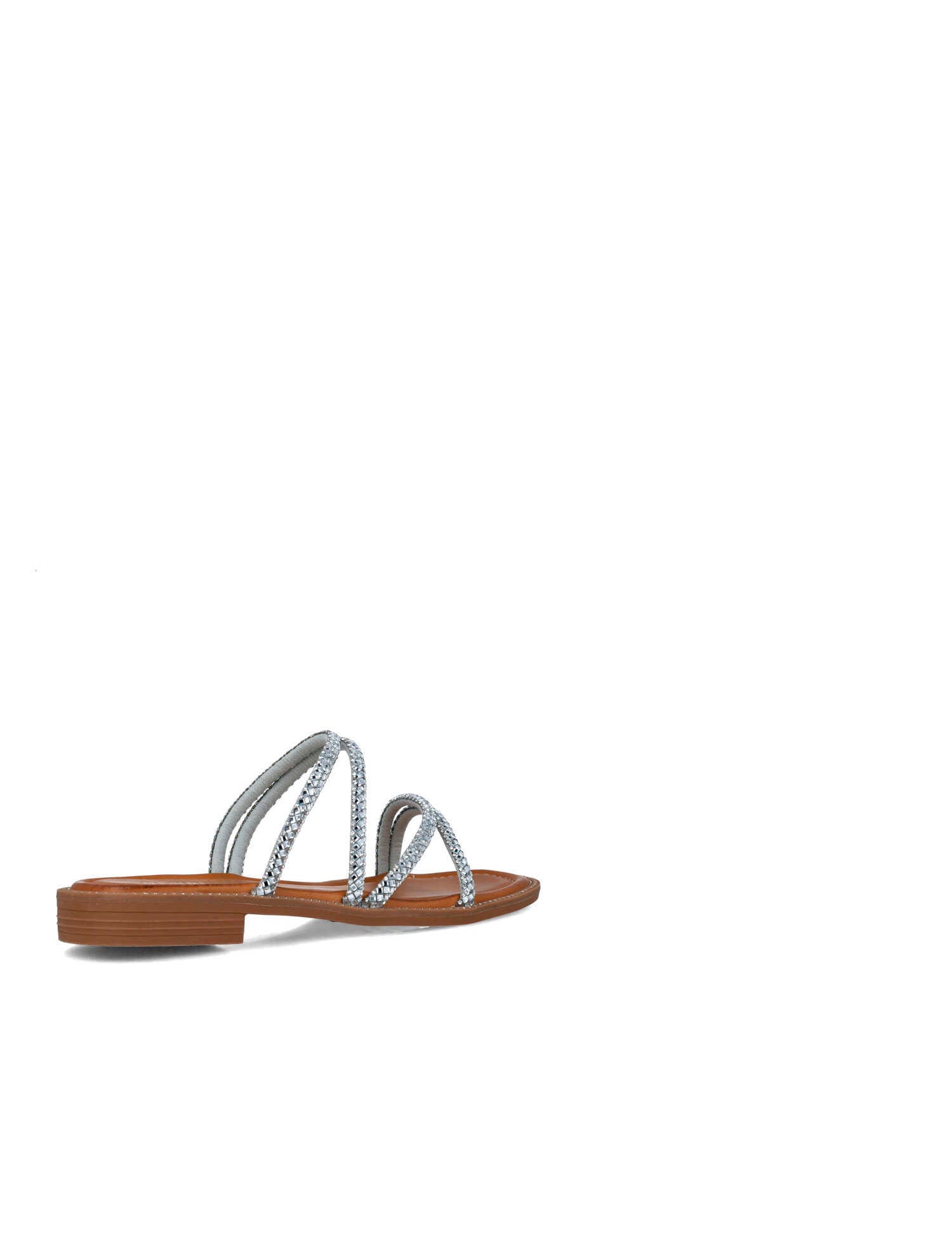 Brown Slippers With Silver Embellished Straps_24910_09_03