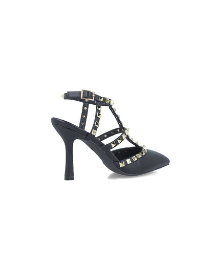 Black Studded Pumps With T-Strap_24915_01_03