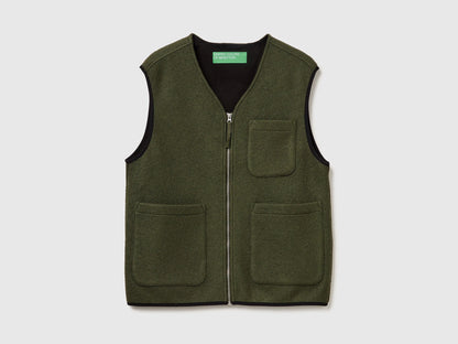 Benetton_Military Green_Vest in Wool Blend_24RDUJ00R_87V_01