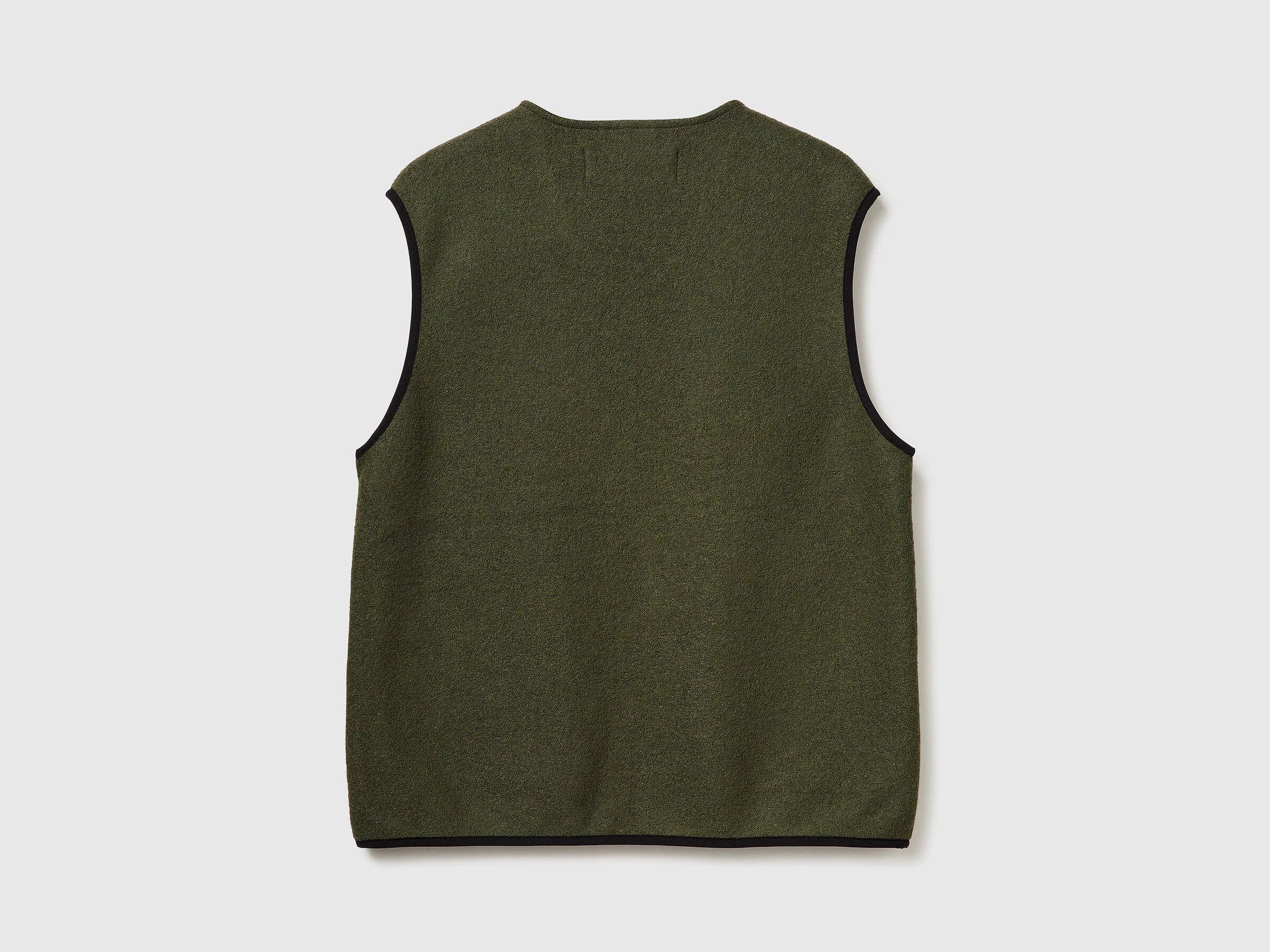 Benetton_Military Green_Vest in Wool Blend_24RDUJ00R_87V_02