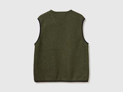 Benetton_Military Green_Vest in Wool Blend_24RDUJ00R_87V_02