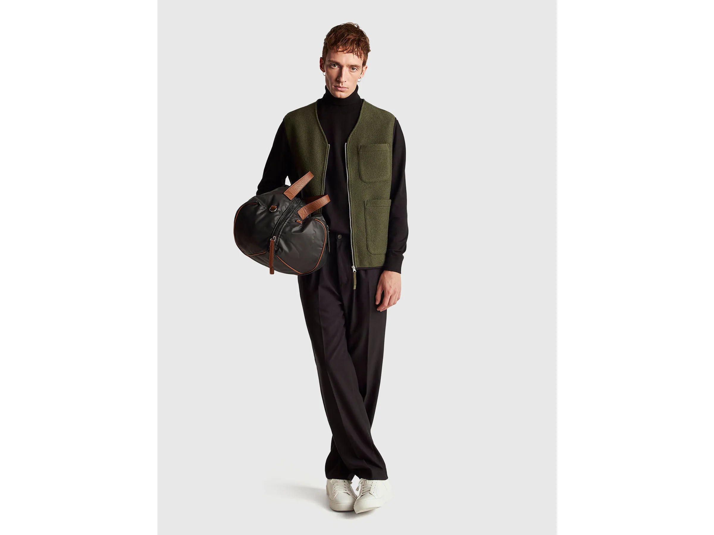 Benetton_Military Green_Vest in Wool Blend_24RDUJ00R_87V_03