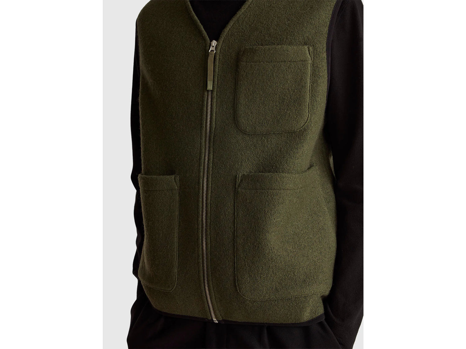 Benetton_Military Green_Vest in Wool Blend_24RDUJ00R_87V_04