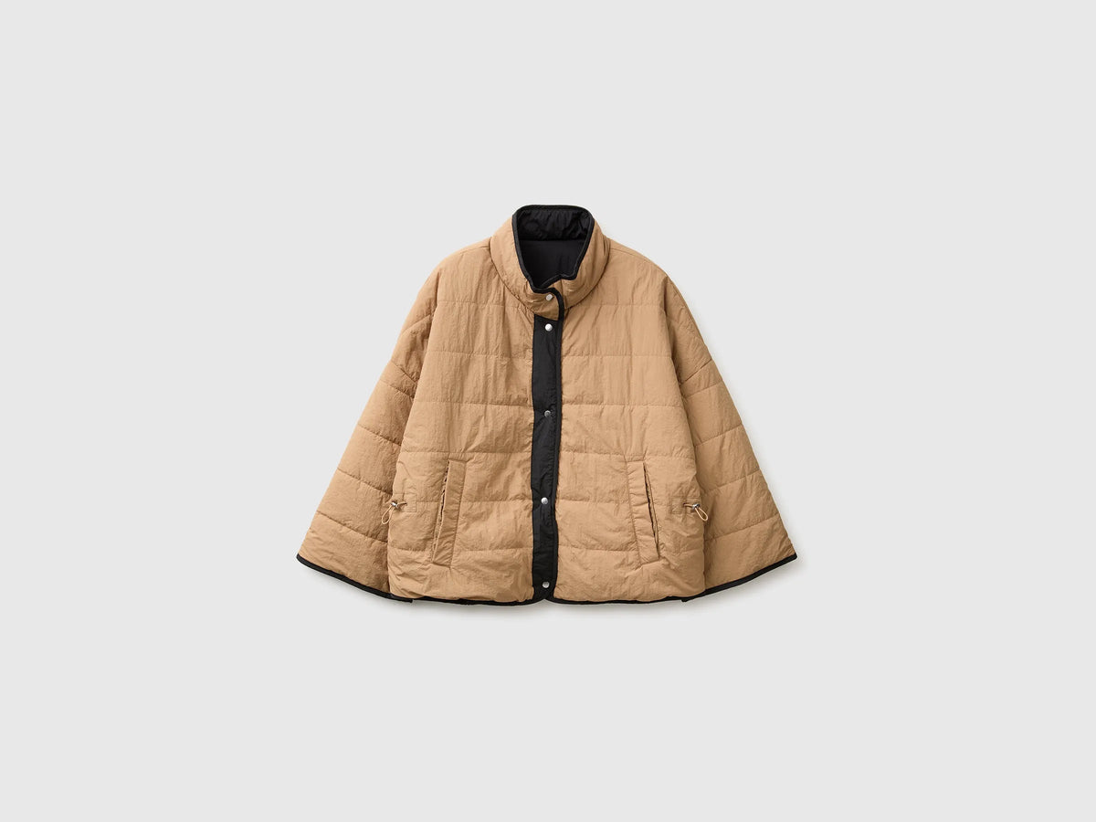 Benetton Black Women Reversible Padded Jacket SKU: 24RGDN0AE_100 Image 01