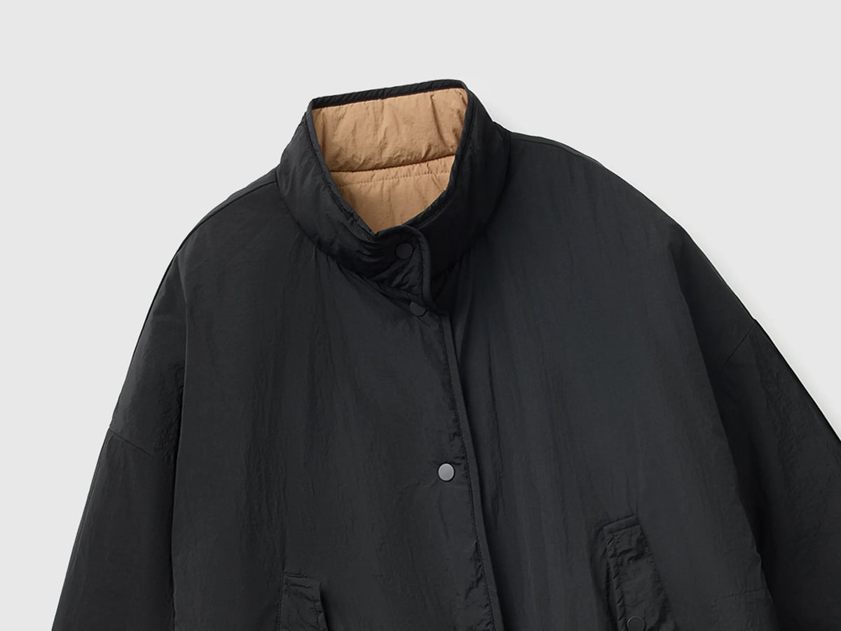 Benetton Black Women Reversible Padded Jacket SKU: 24RGDN0AE_100 Image 05