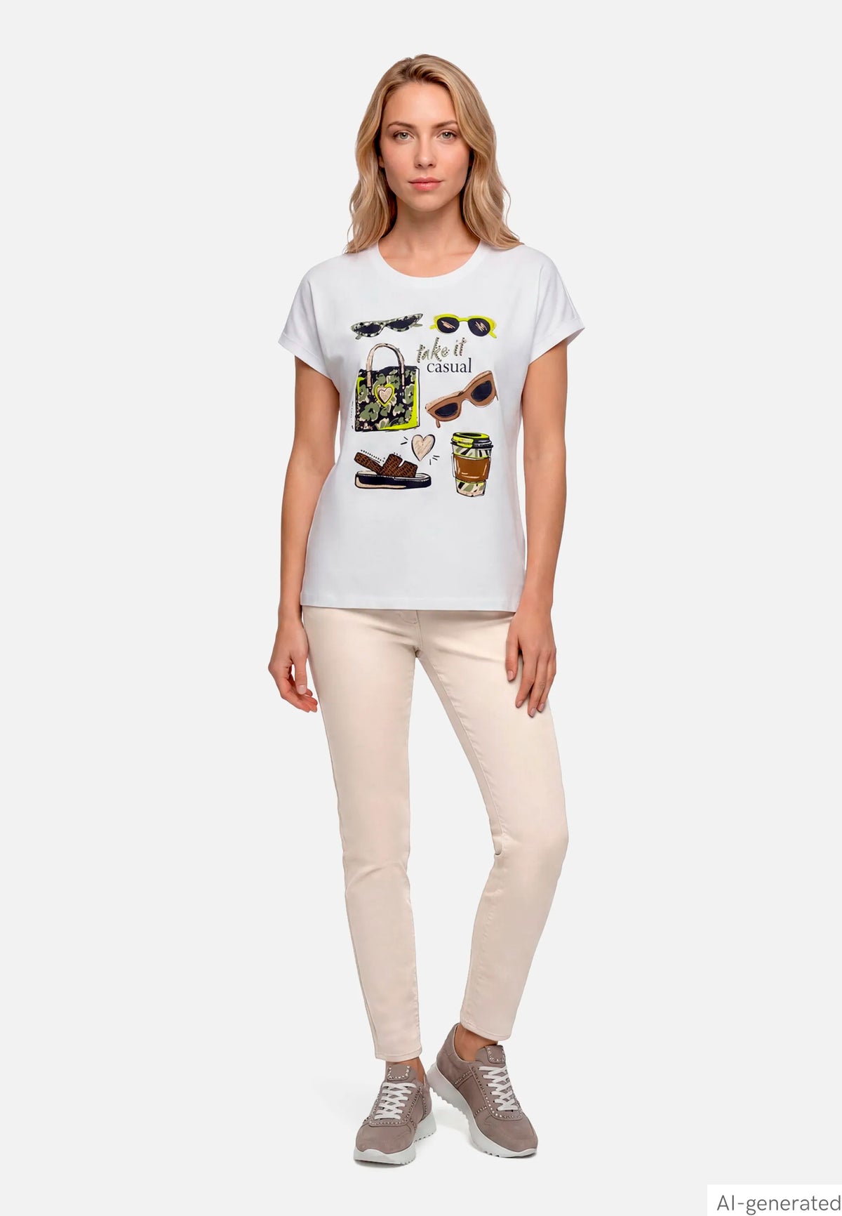 Betty Barclay Patch White/Brown Women Casual Shirt with Print SKU: 2511-8090_1970 Image 02