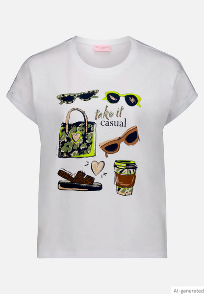 Betty Barclay Patch White/Brown Women Casual Shirt with Print SKU: 2511-8090_1970 Image 04
