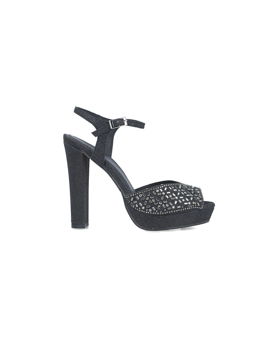 Embellished Platform Sandals With Ankle Strap_25149_01_01