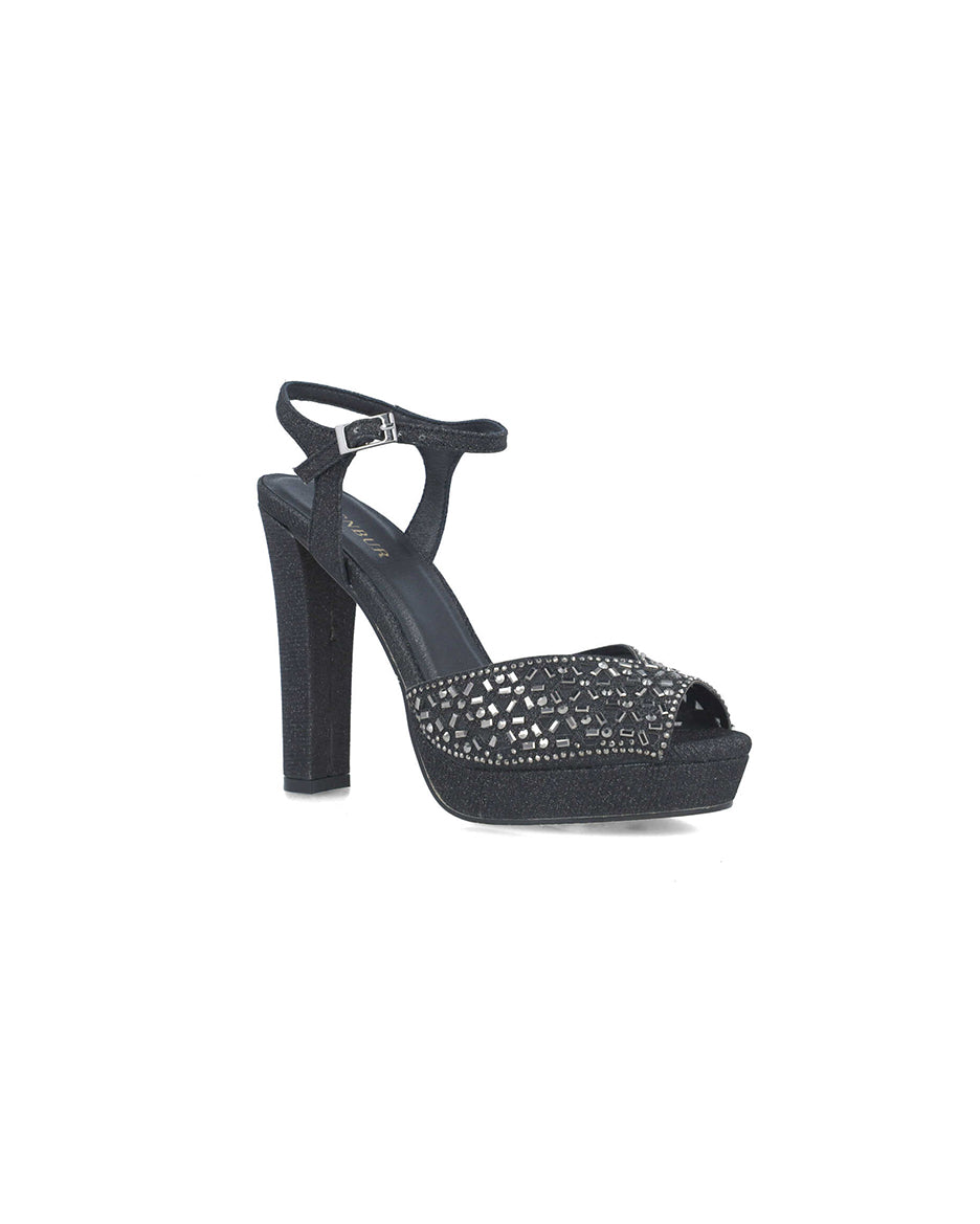 Embellished Platform Sandals With Ankle Strap_25149_01_02