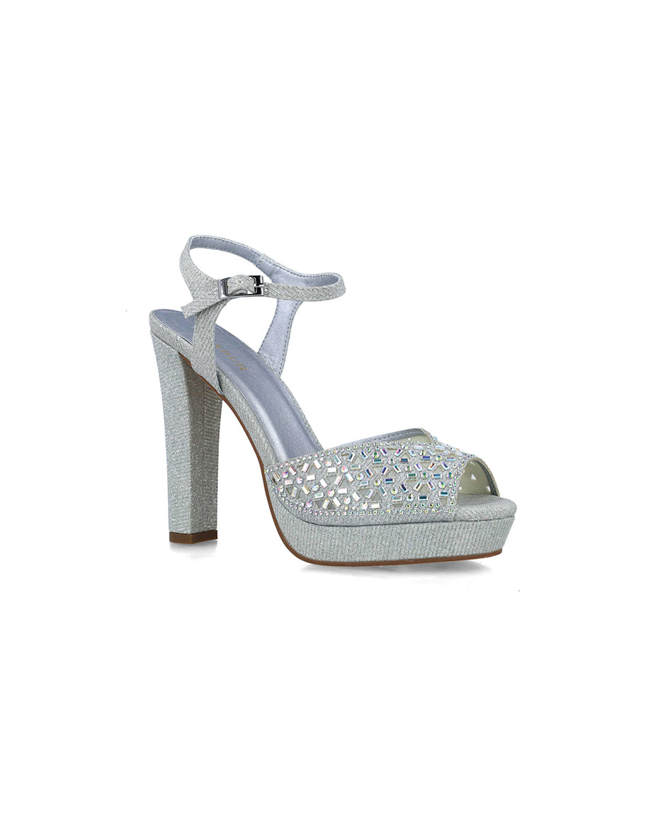 Embellished Platform Sandals With Ankle Strap_25149_09_02