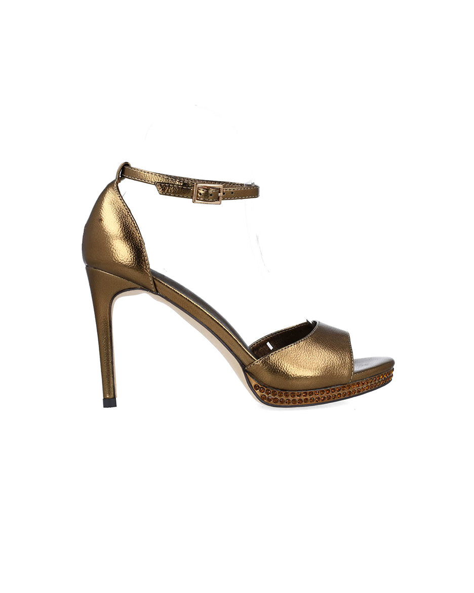 Shiny Brown High-Heel Sandals With Ankle Strap_25157_95_01