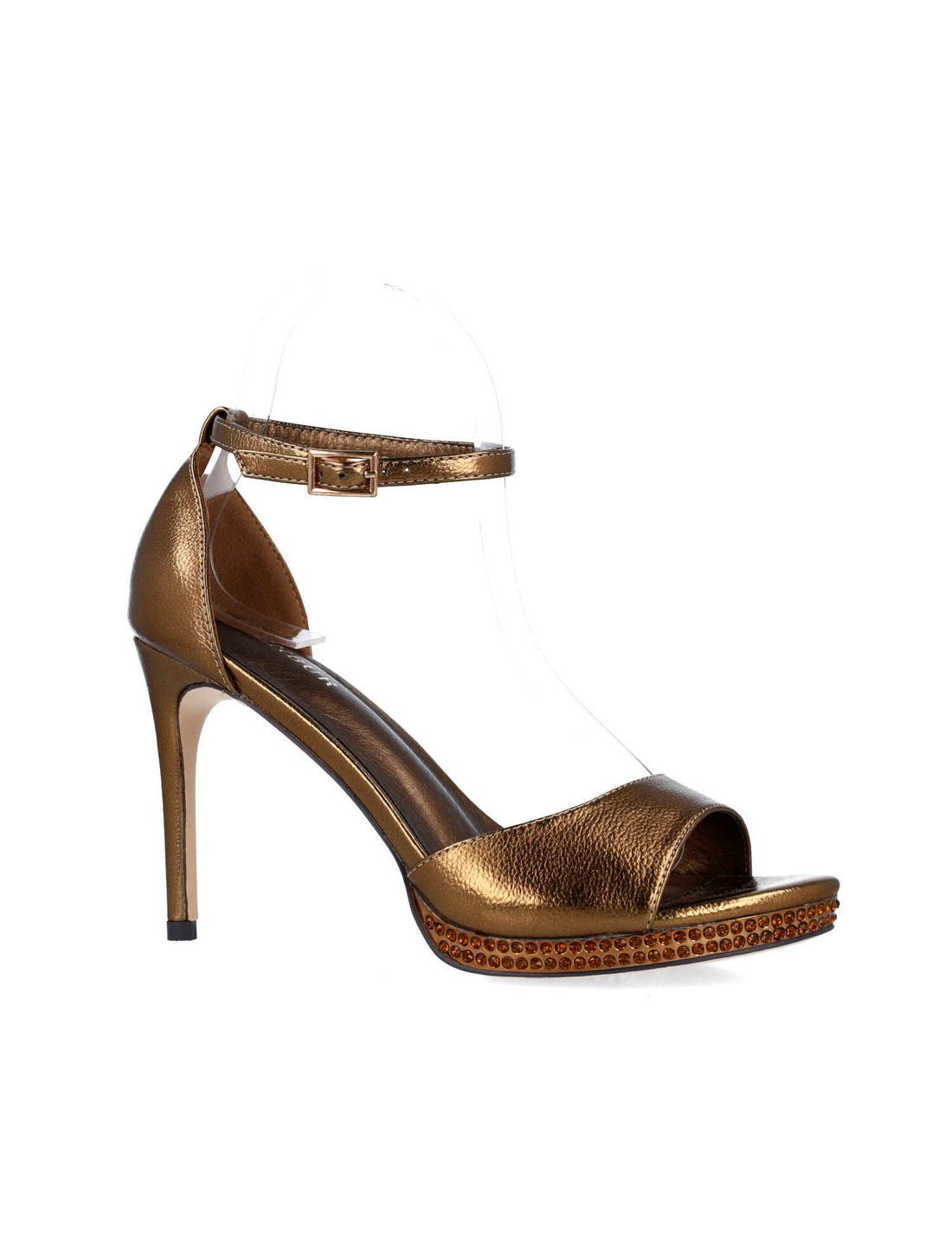 Shiny Brown High-Heel Sandals With Ankle Strap_25157_95_02