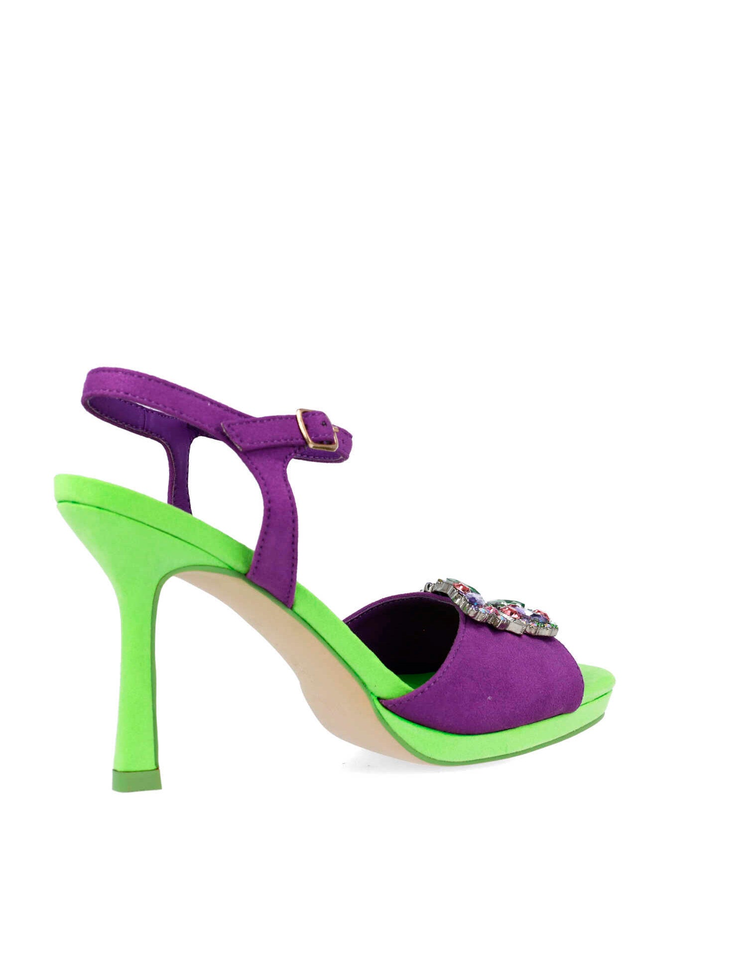 Multi-Color High-Heel Sandals With Embellishment_25259_08_03