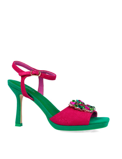 Multi-Color High-Heel Sandals With Embellishment_25259_18_02