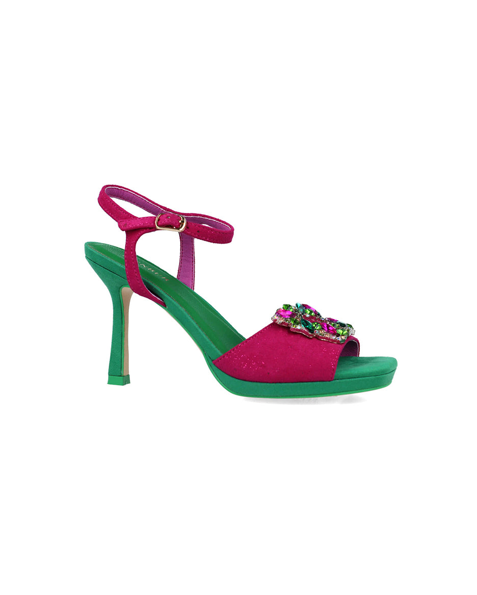 Multi-Color High-Heel Sandals With Embellishment_25259_18_02