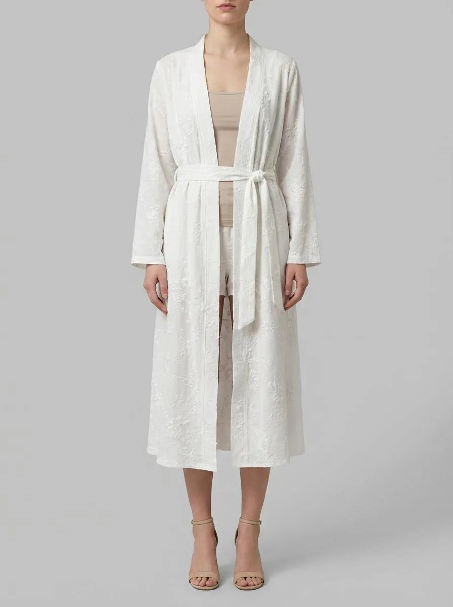 Women Secret_Ivory_Long Satin Jacquard Robe in White_2533680_96_00