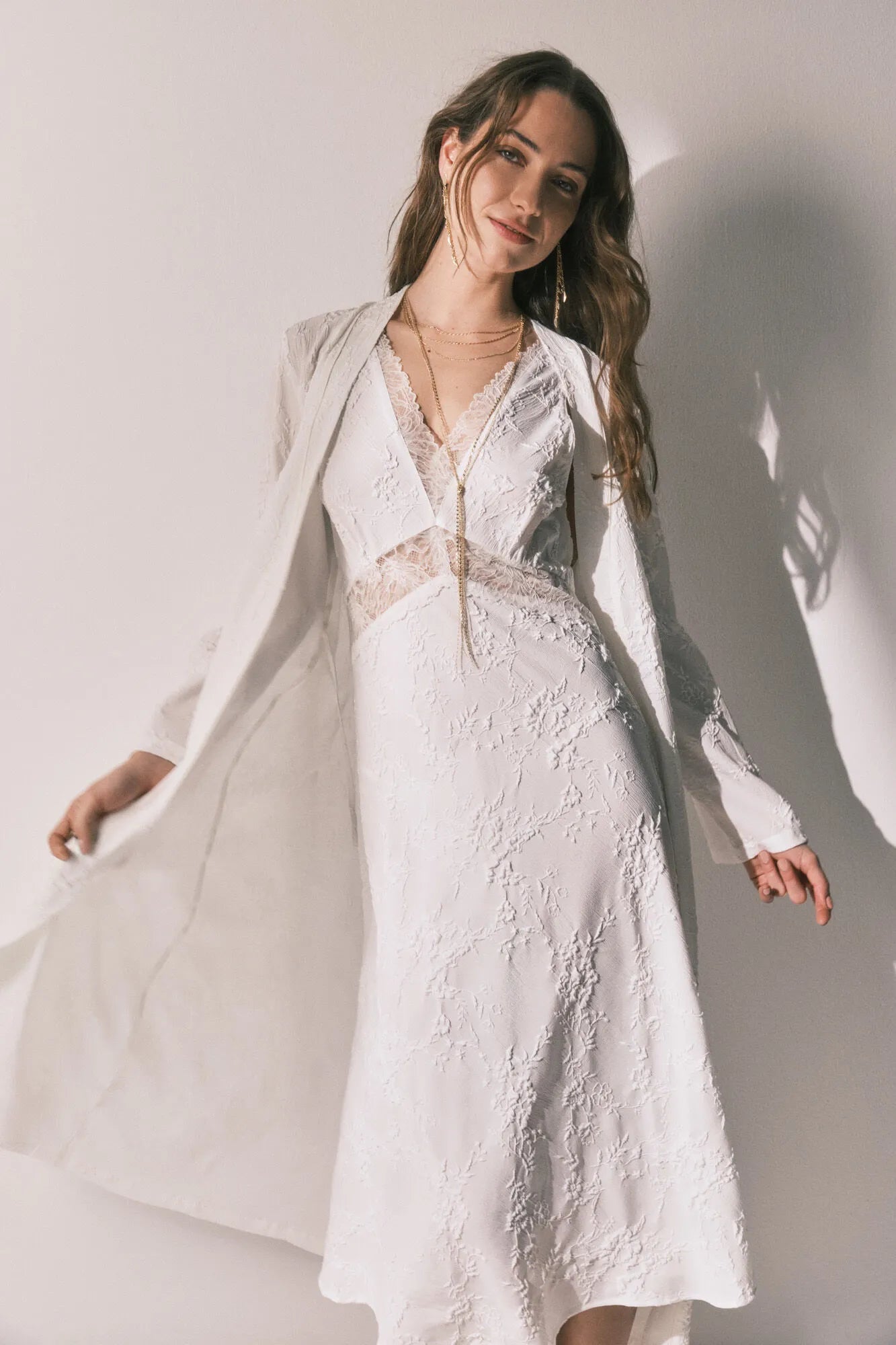 Women Secret_Ivory_Long Satin Jacquard Robe in White_2533680_96_10