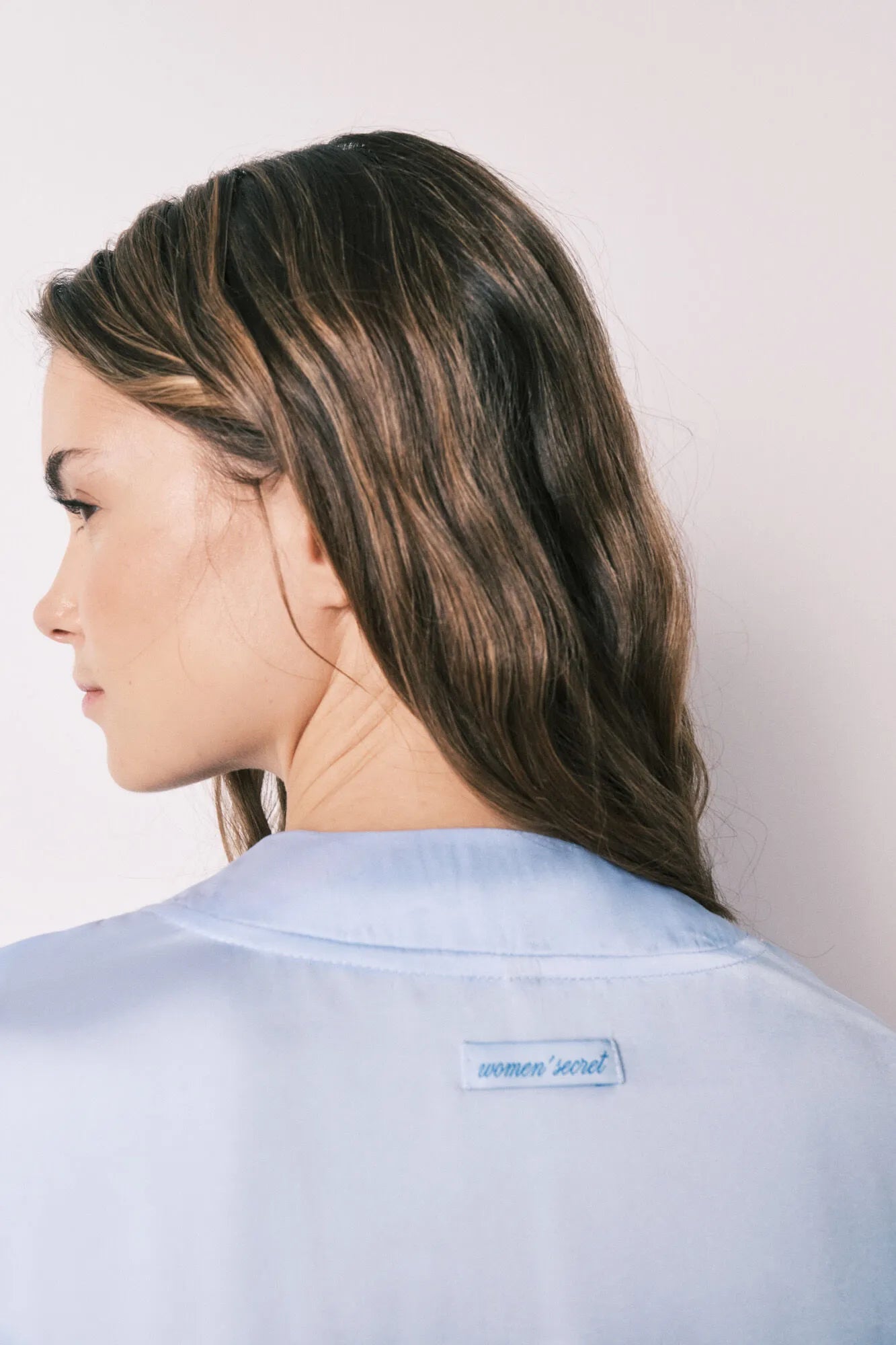 Women Secret Light Blue Women Blue Satin Midi Robe SKU: 2533683_16 Image 05