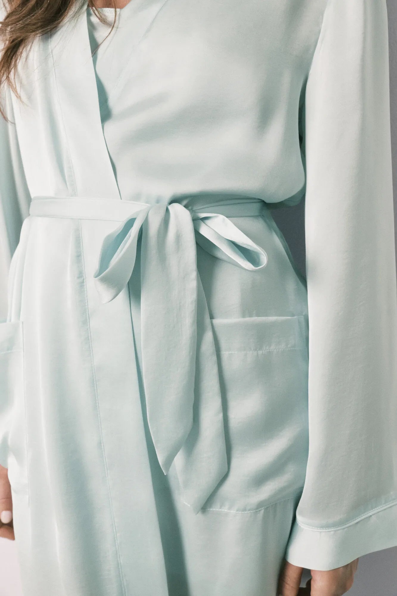 Women Secret Green Women Green Satin Midi Robe SKU: 2533684_22 Image 03