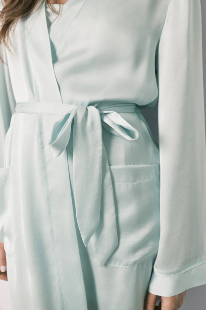 Women Secret Green Women Green Satin Midi Robe SKU: 2533684_22 Image 03