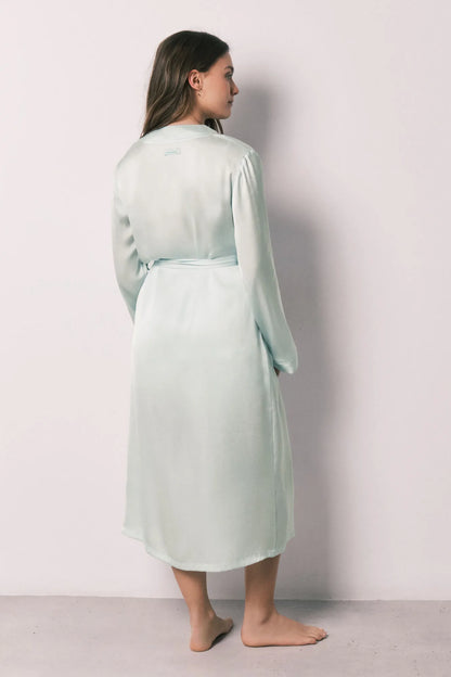 Women Secret Green Women Green Satin Midi Robe SKU: 2533684_22 Image 04