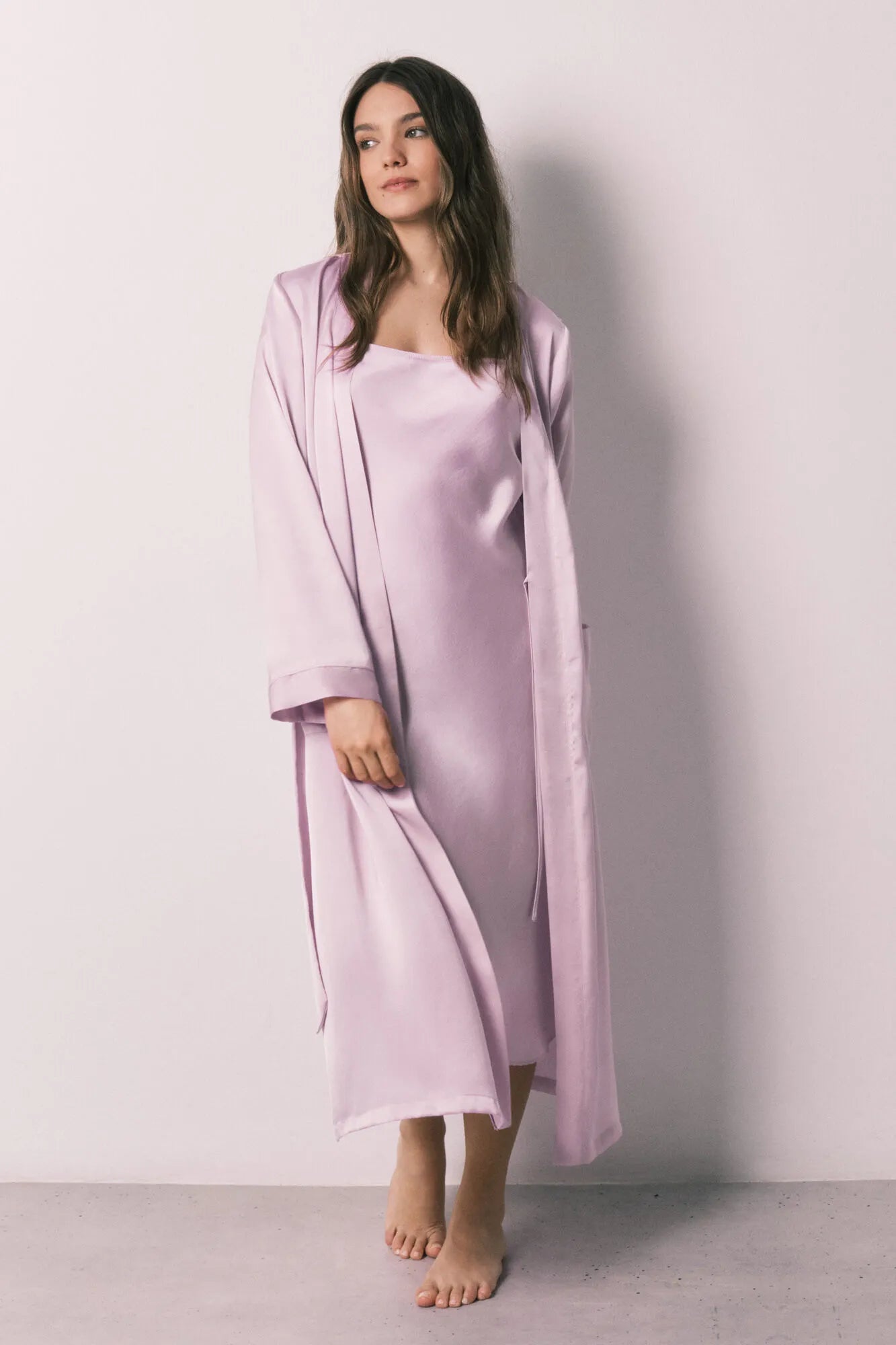 Women Secret Purple/Lilac Women Lilac Satin Midi Robe SKU: 2533685_76 Image 03