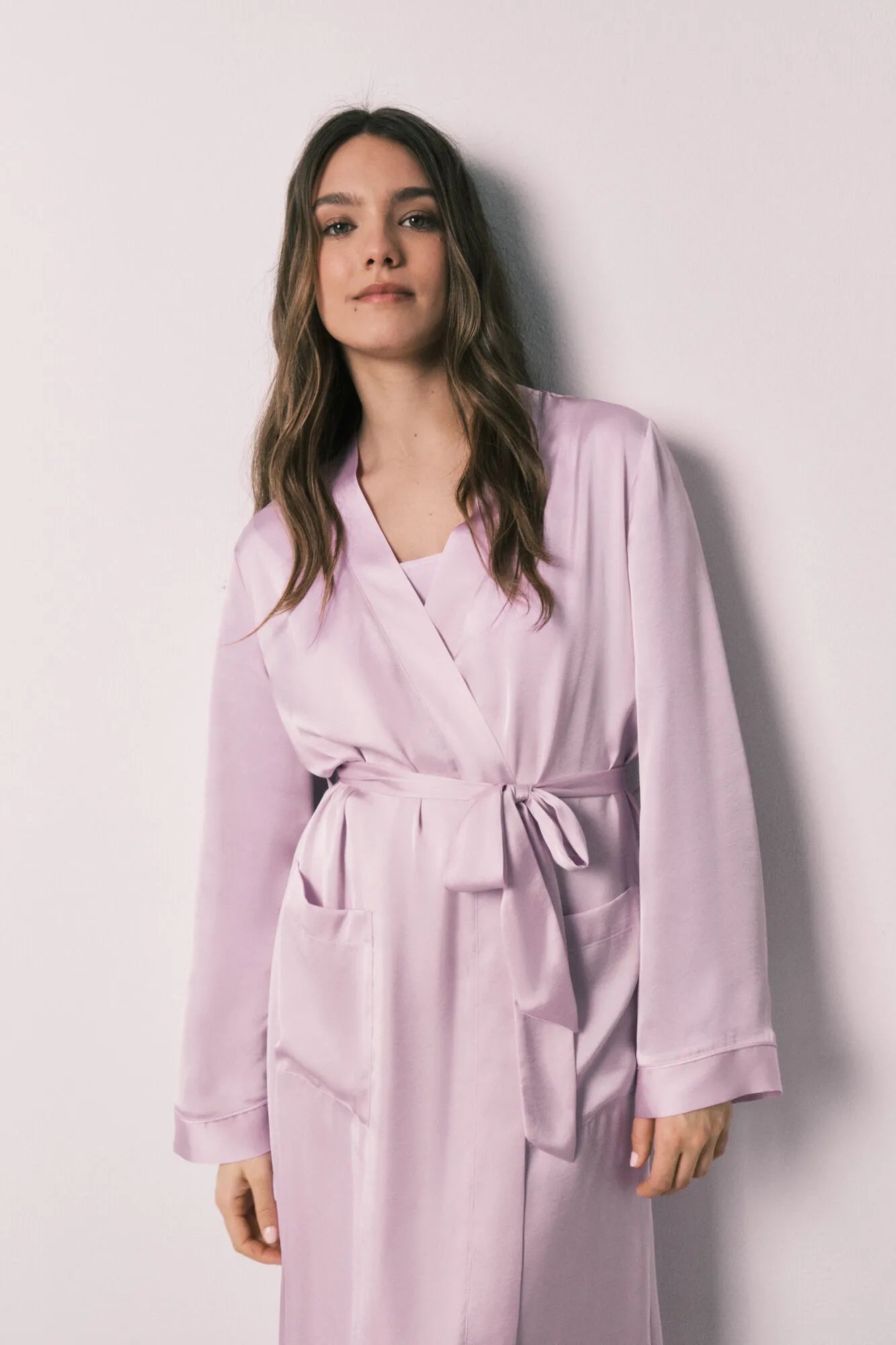 Women Secret Purple/Lilac Women Lilac Satin Midi Robe SKU: 2533685_76 Image 04